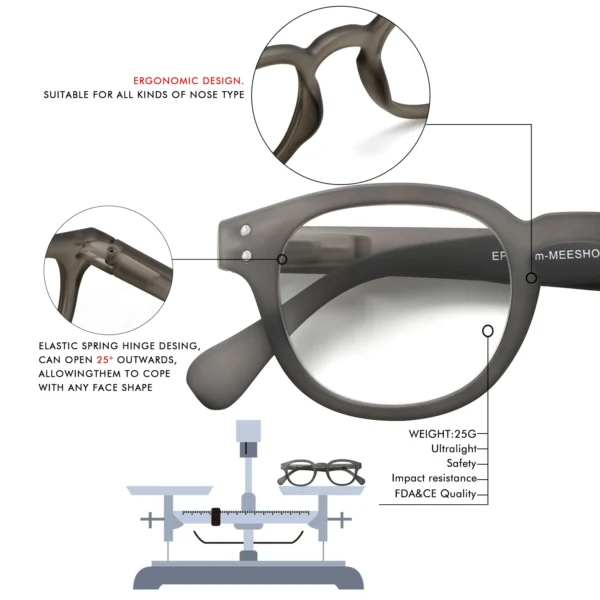 Meeshow blue light Reading Glasses Men Women's Transparent Retro Eyeglasses computer protection blocking Winter X'MAS readers - Image 3