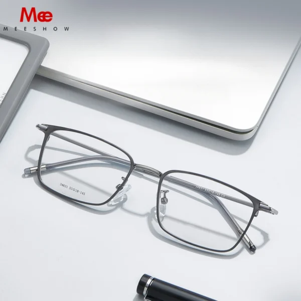 MEESHOW DESIGN Men Prescription Glasses Rectangle Myopia Prescription Eyeglasses Male Business Style Half Optical Glasses 3463 - Image 3